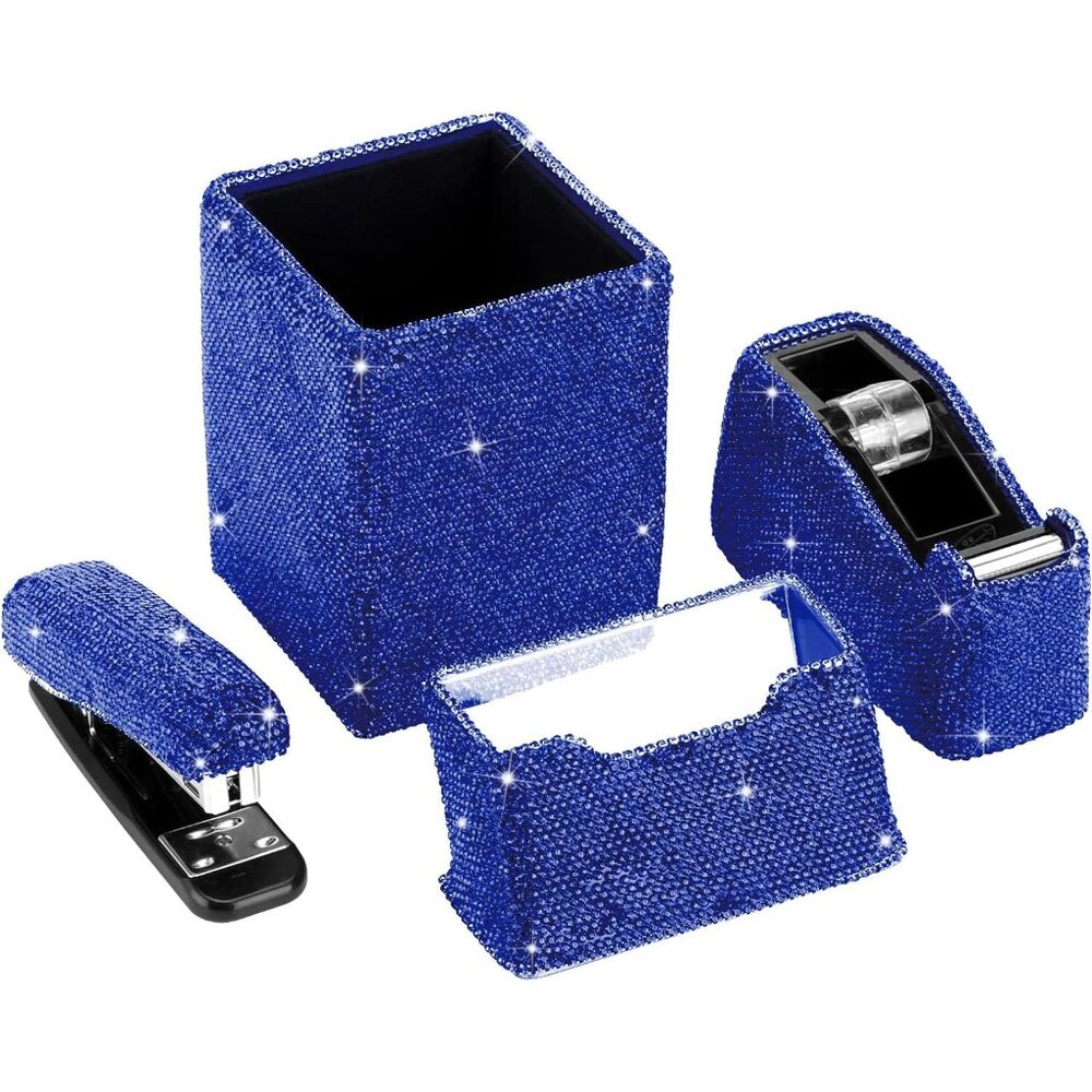NWT Sparkling Bling Swarovski Crystal Rhinestone Desk Set: Red + FREE G… - Picture 15 of 16